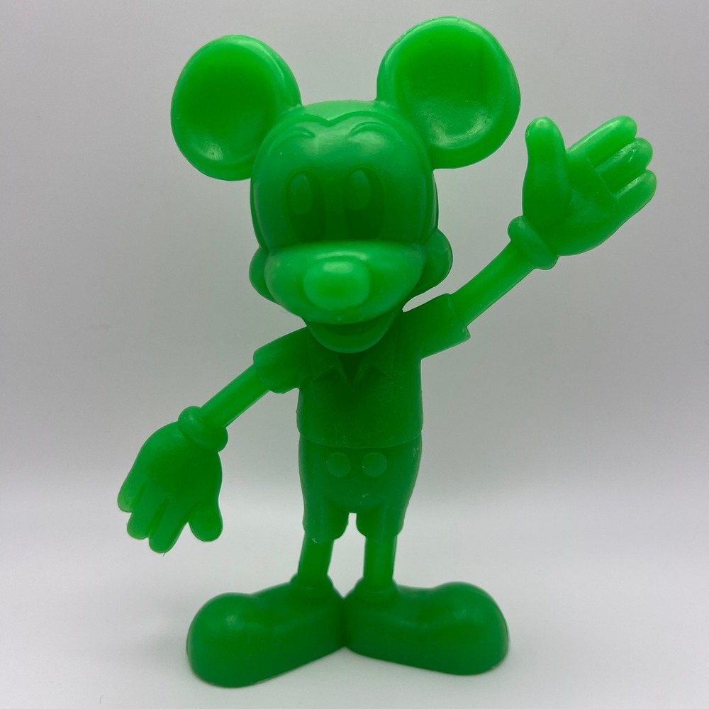 Vintage‎ Green Mickey Mouse Toy 1960 Louis Marx & Co Plastic 6" Figurine Display